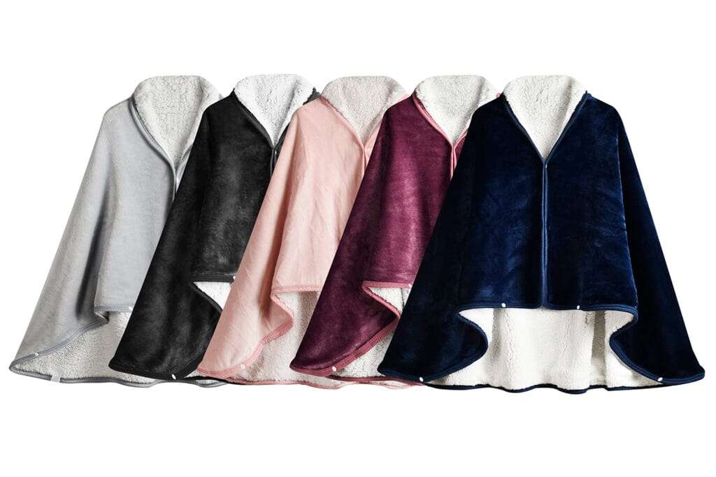 double sided flannel & sherpa cape blanket wearable poncho shawl (copy)
