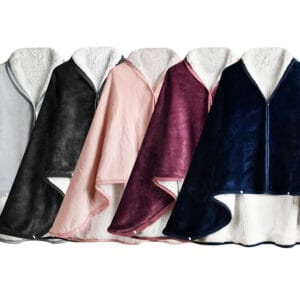 double sided flannel & sherpa cape blanket wearable poncho shawl (copy)
