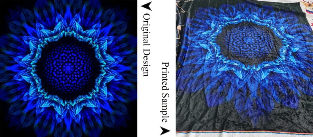 All-over sublimation printing on fleece blanket – display sample 2