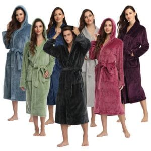 custom flannel hooded bathrobe